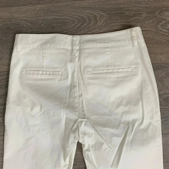 Aritzia Babaton Pants Straight leg pleated Trousers Cotton White Size 0 - Picture 8 of 11